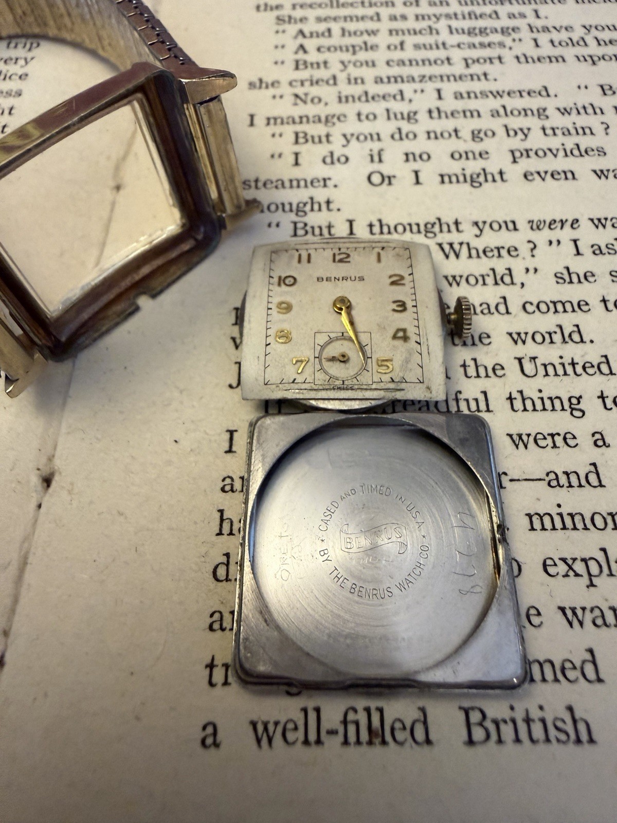 Benrus Vintage Tank Gold Filled Manual Wind on Champion GF Expansion Band