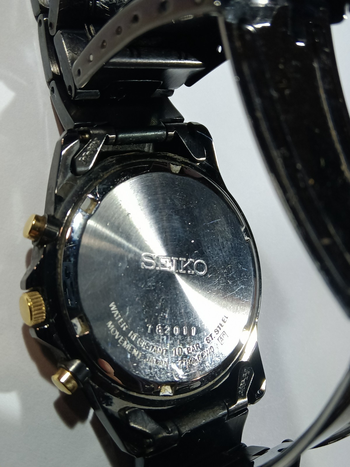 Seiko Quartz Chronograph Watch, Ref 7T92-:0CW0 (Caliber/Movement 7T92 or 7T92A)