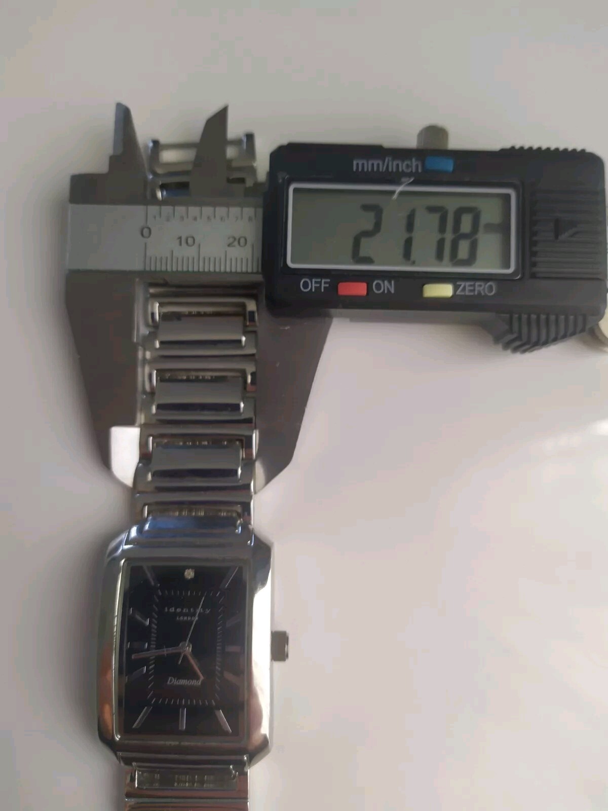 Mens Identity London Silver Tone Diamond Quartz Watch