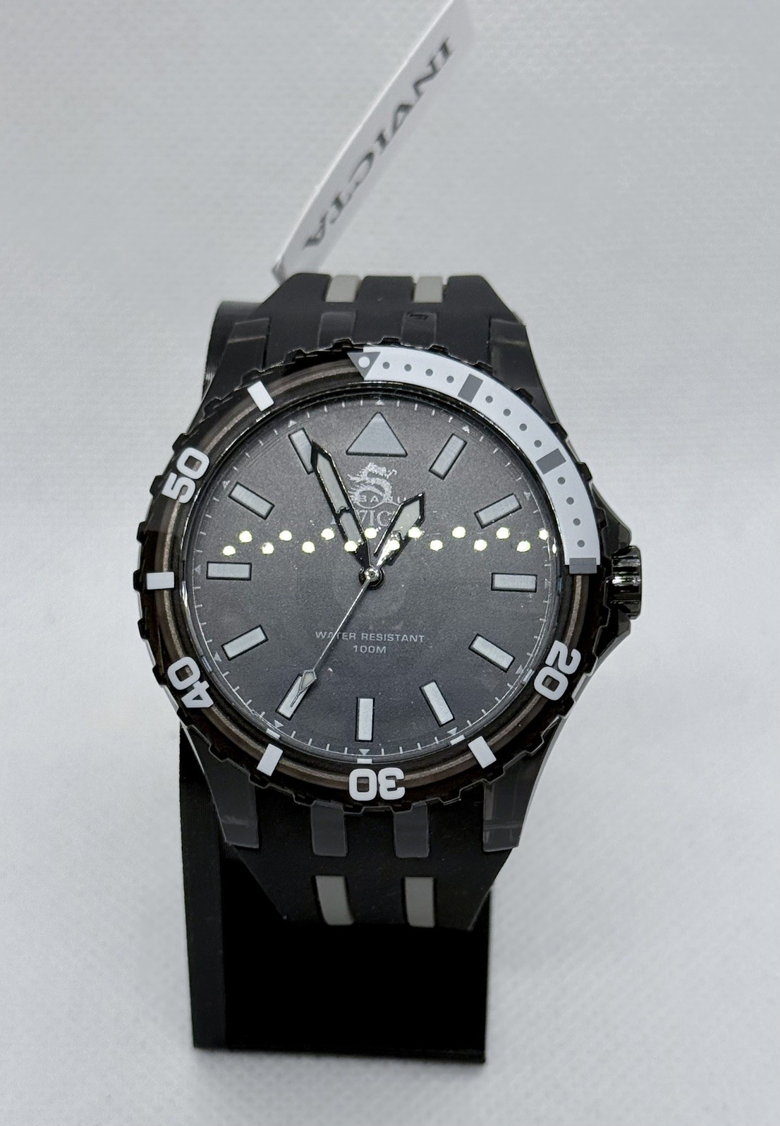 Invicta Men’s Watch Subaqua Quartz Black and Grey Silicone Rubber Strap 69447