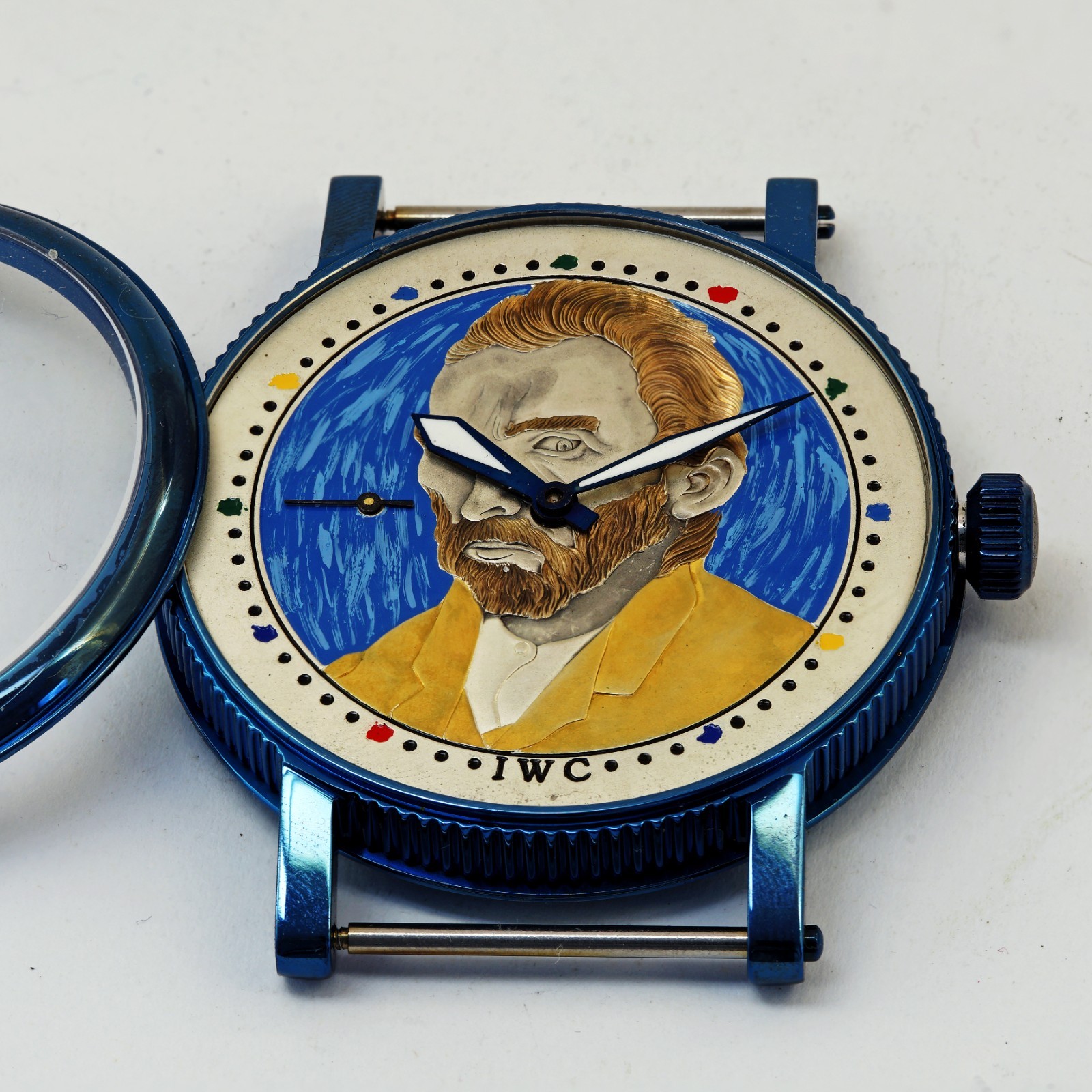 1920s IWC Schaffhausen Marriage Watch Unique Van Gogh Dial Skeleton wristwatch