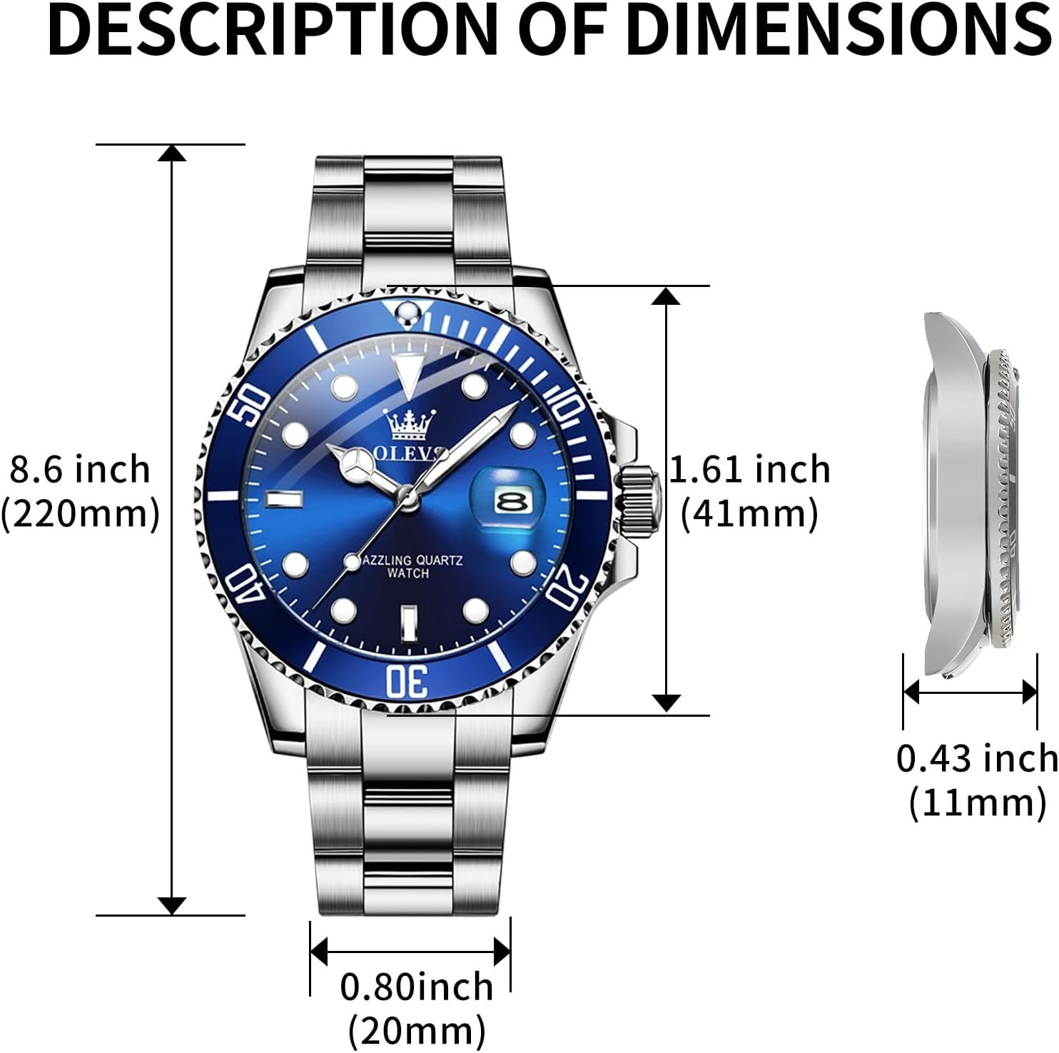 Elegant Big Face Analog Quartz Watch for Men – Scratch & Shock Resistant