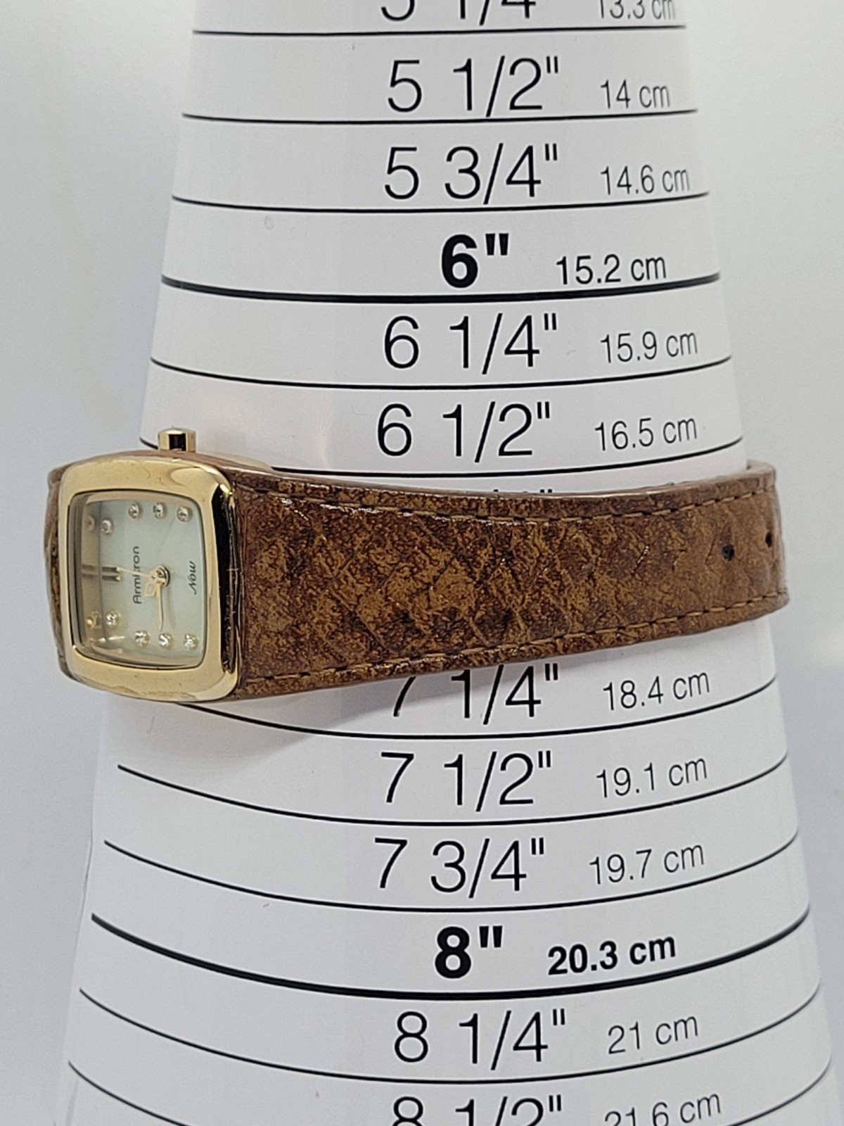 Armitron Now Mother Of Pearl Woven Leather Band Watch New Battery. (93)