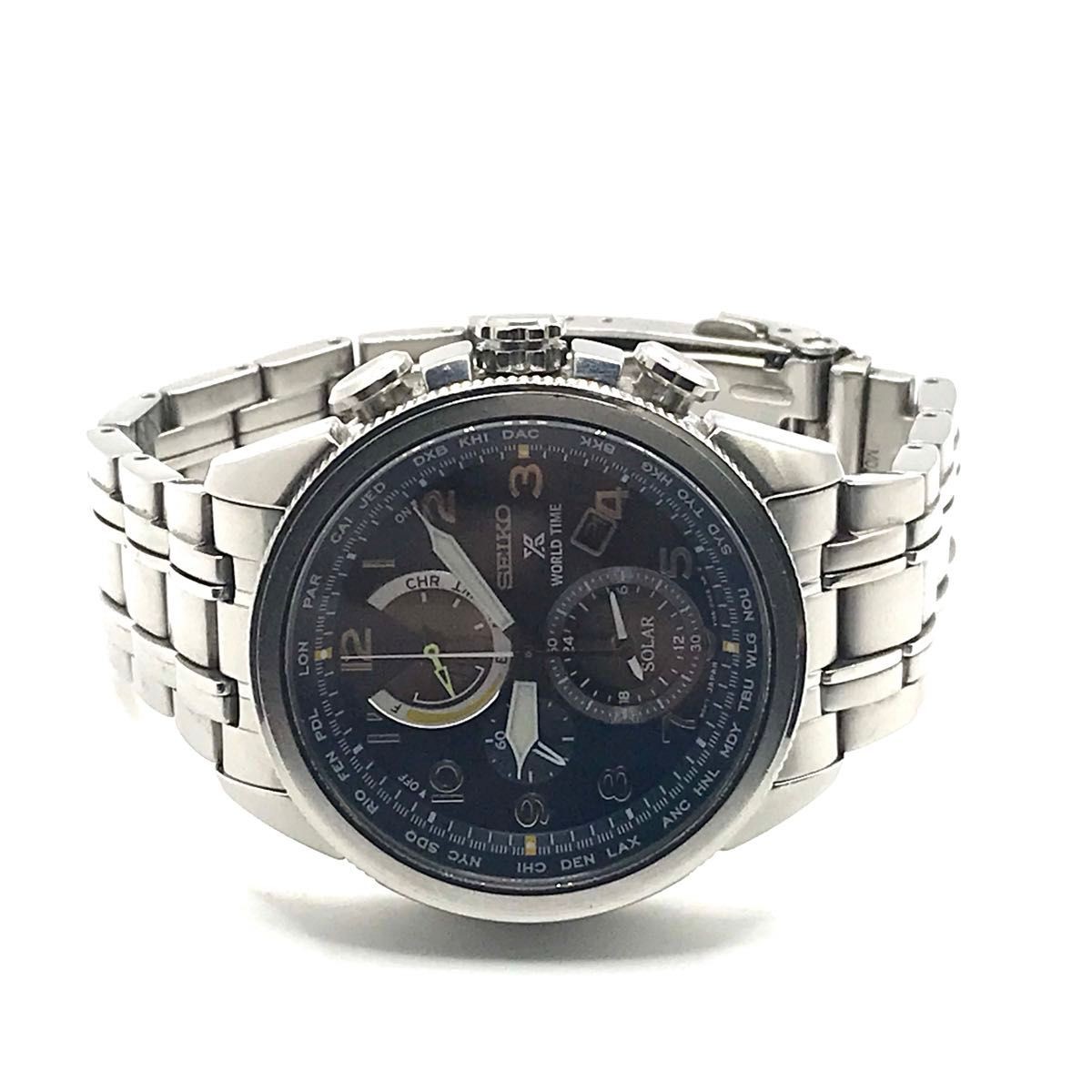 Working SEIKO Prospex Solar Chronograph Men s Wristwatch Overseas Model