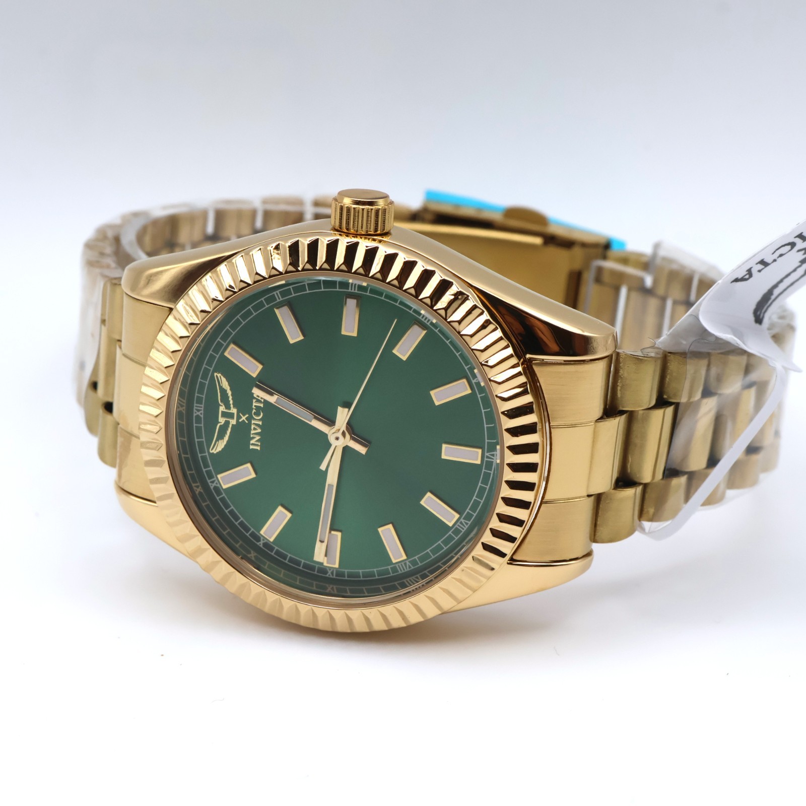 Invicta Specialty 69008 Emerald Luxe 40mm Green Dial Gold SS Quartz