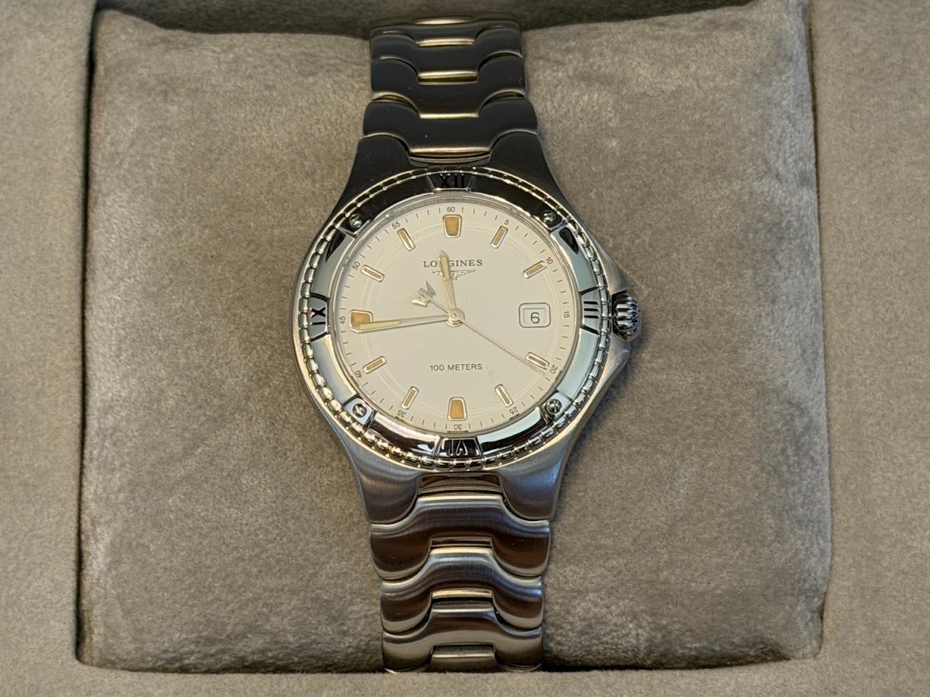 Longines Sport Wing L3.612.4.12.6 NOS Unworn Quartz Watch Box Tag Booklet