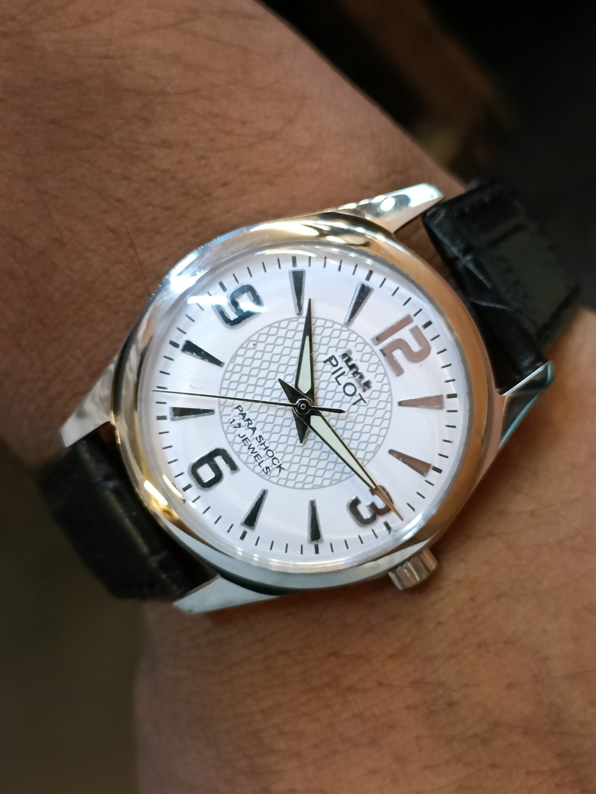 REFURBISHED HMT PILOT 17J WINDING WHITE DIAL 0231 INDIA MEN’S WORKING CONDITION