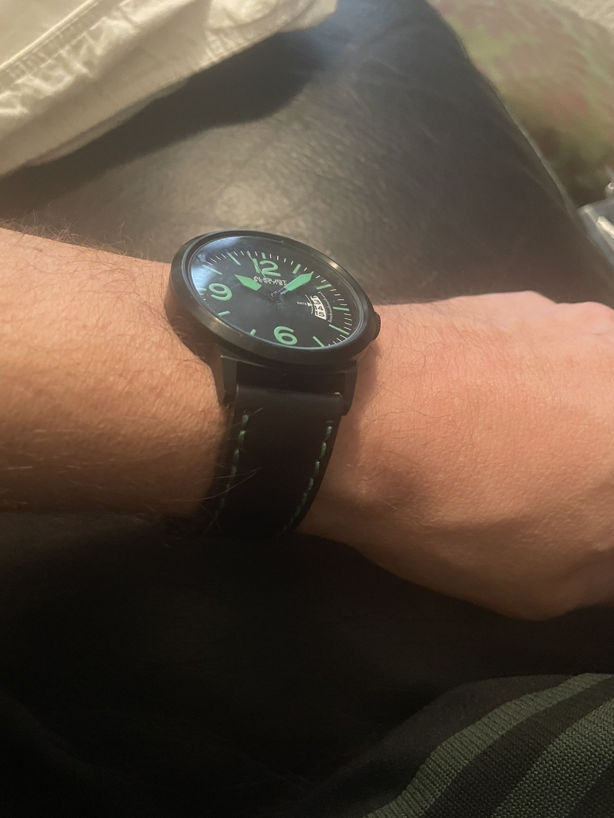 August Steiner Brushed Black Steel Men’s Watch (model AS8012GN) 44mm