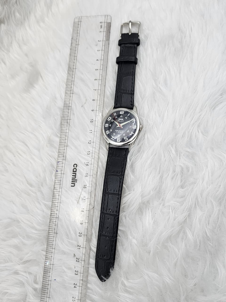 HMT Pilot Para Shock Black Dial 17 Jewels Mechanical Hand-Winding Watch