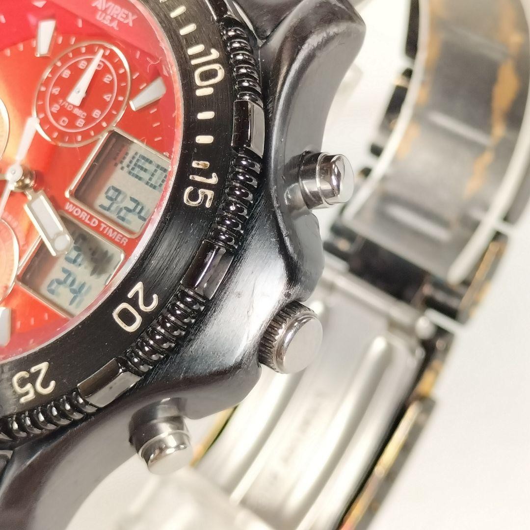 Avirex USA Ana-Digi AVX-DA7 Chronograph Quartz Military Watch Used