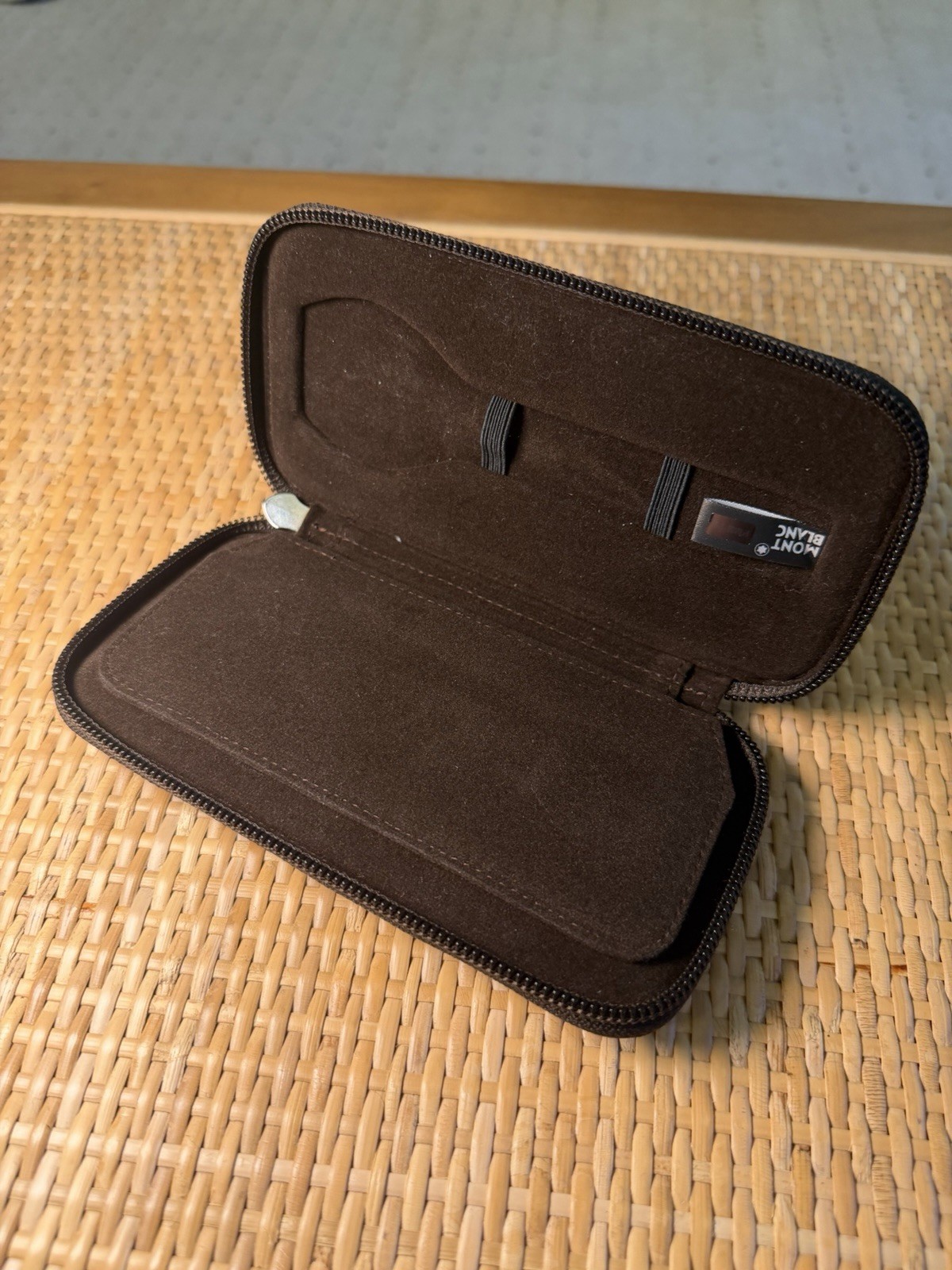 Montblanc Meisterstück Leather Watch Travel Zip Case Black Croc- holds 2 watches
