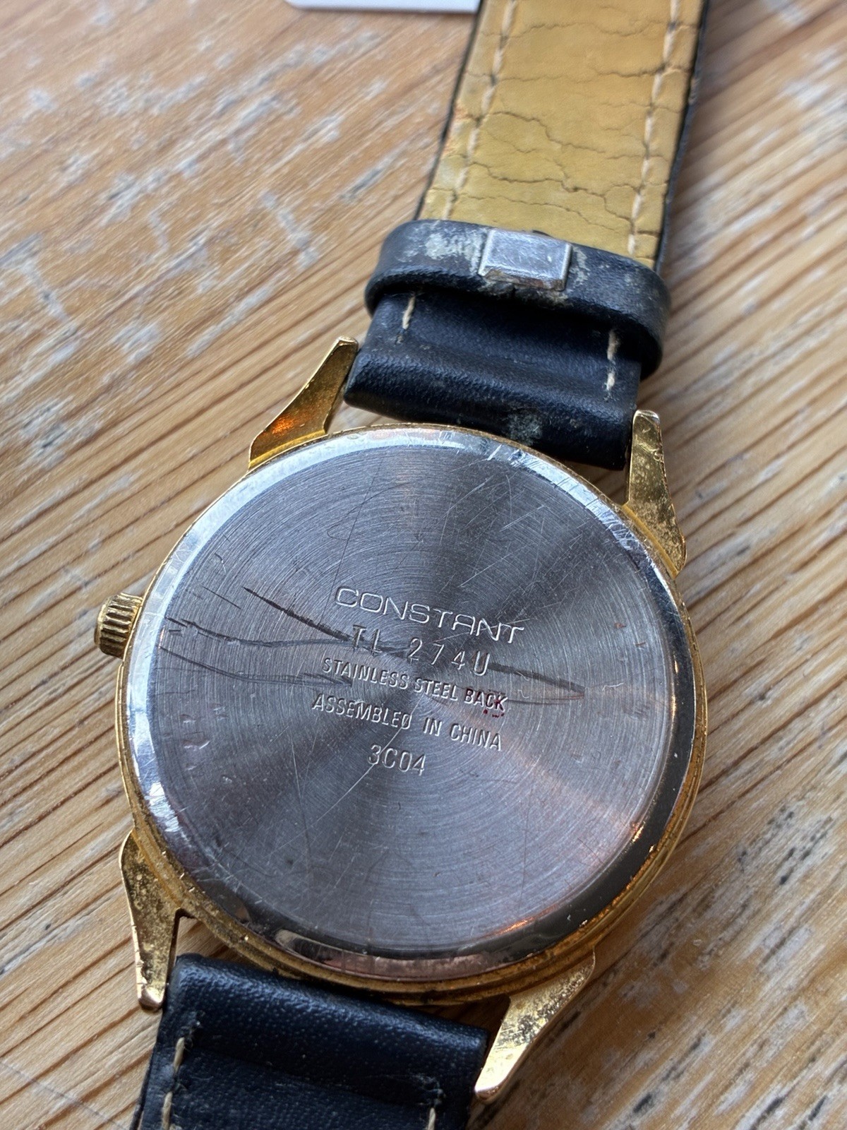 Vintage Constant Sun Moon Phase Quartz Watch Gold Tone Roman Dial Japan Movt 90s