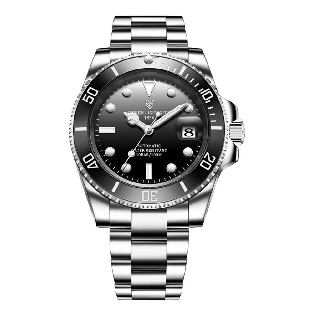 LIGE Men Watch Fashion Automatic Mechanical Wristwatch Steel Male Watches Gifts