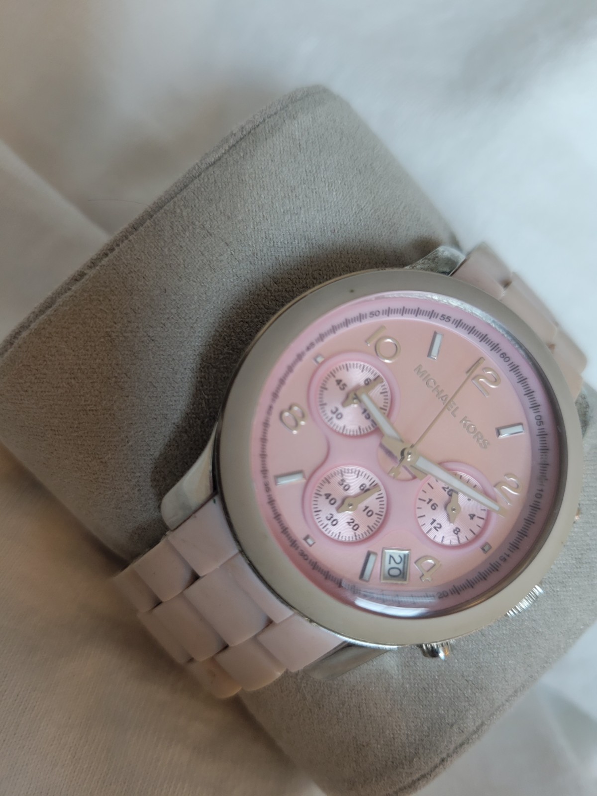 MICHAEL KORS WATCH PARKER ROSE MK5195 STEEL POLYCARBONATE LINKS NEEDS BATTERY