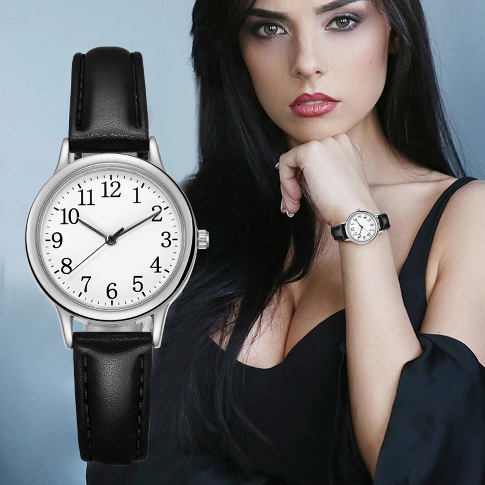 Fashion Small Dial Women’s Watch – Simple Leather Band, Analog Quartz Wristwatch