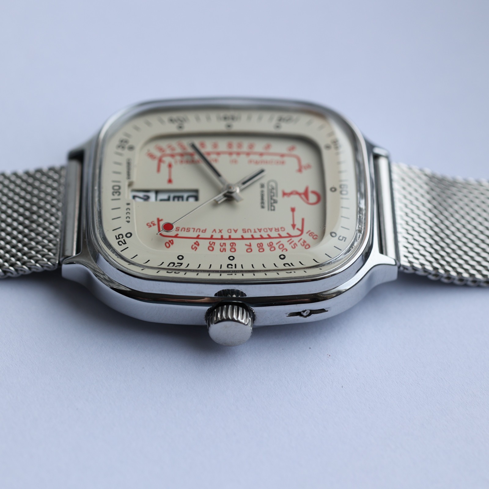 Pulsometer watch Slava Medical, With Pulsometer Scale, Mechanical watch, Medic