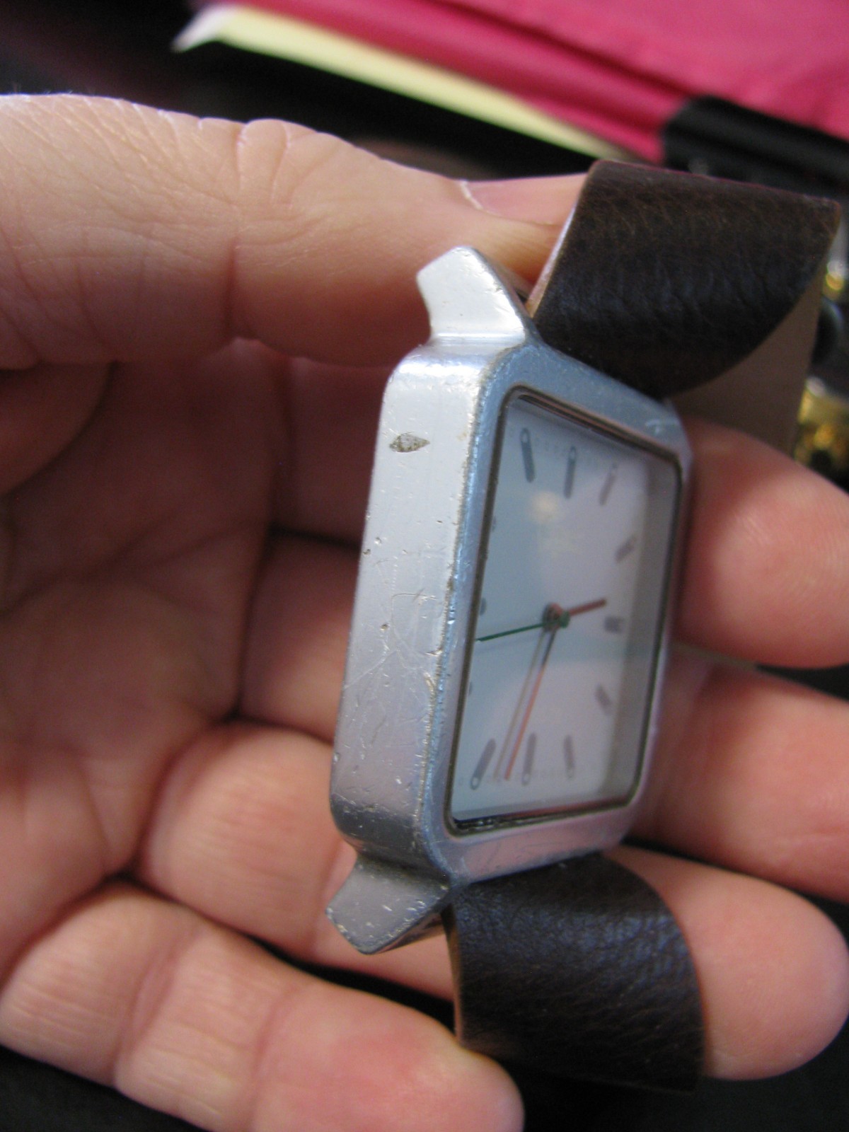 Lacoste Silver Analog Wristwatch Water-Resistant Faux Leather Band