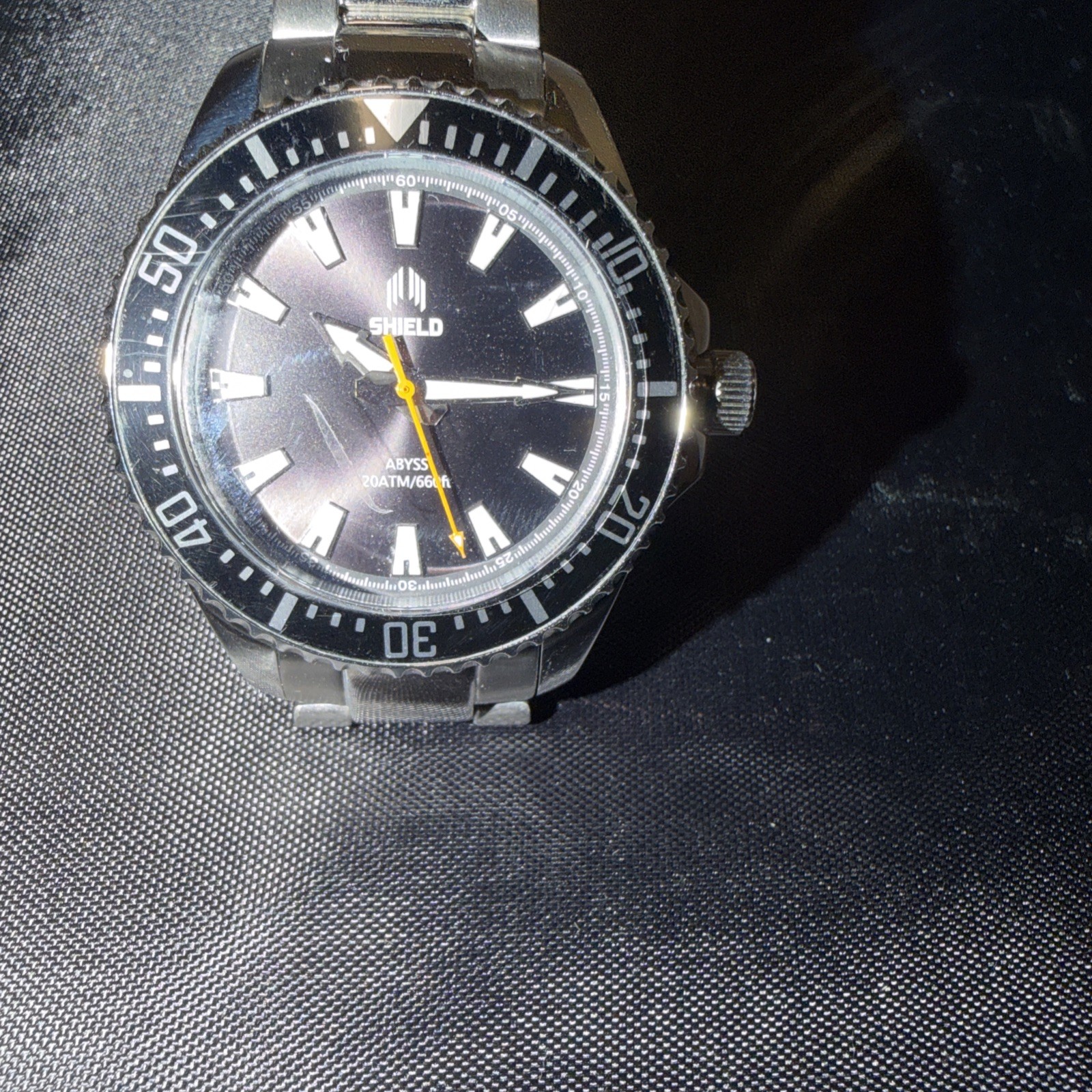 Shield Abyss Bracelet Watch Screw-Down Crown and Crown Protector Case Design