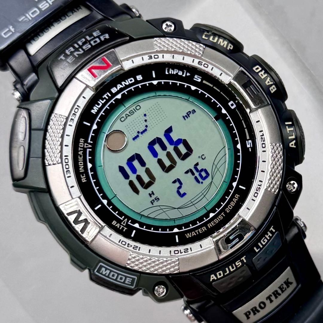 working PROTREK PRW 1500J radio solar black khaki