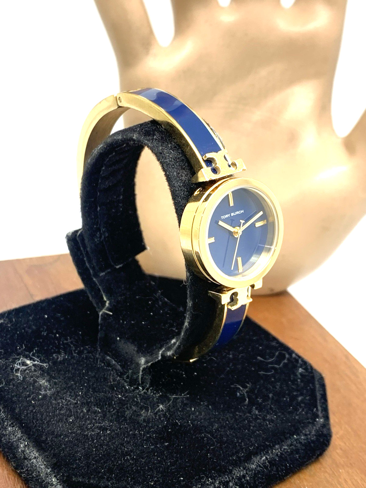 Tory Burch Women’s Watch TBW1400 Kira Gold Blue Dial Bangle Petite 22mm Steel