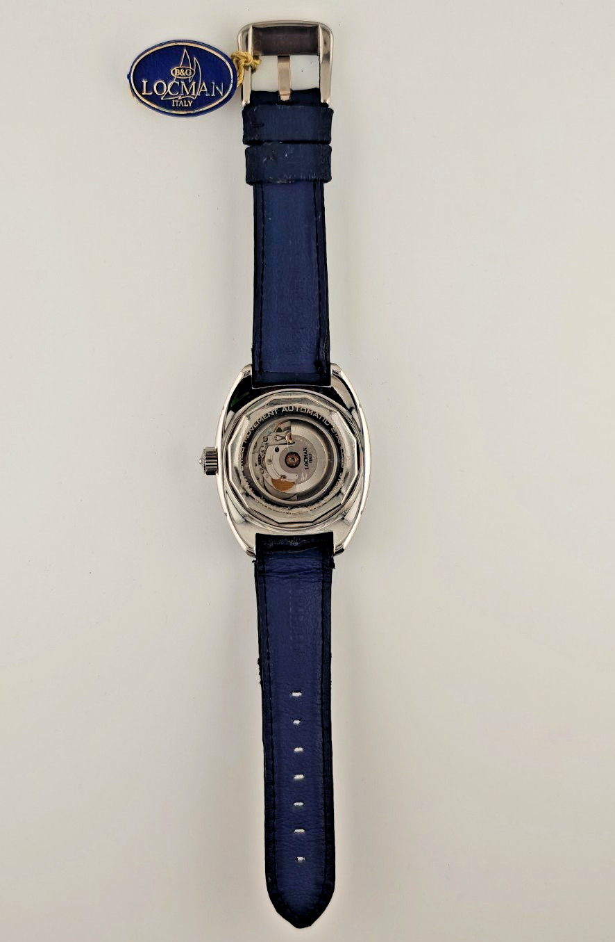 Locman 1970 Automatic Swiss Movement – Condition NOS Label RARE Blue