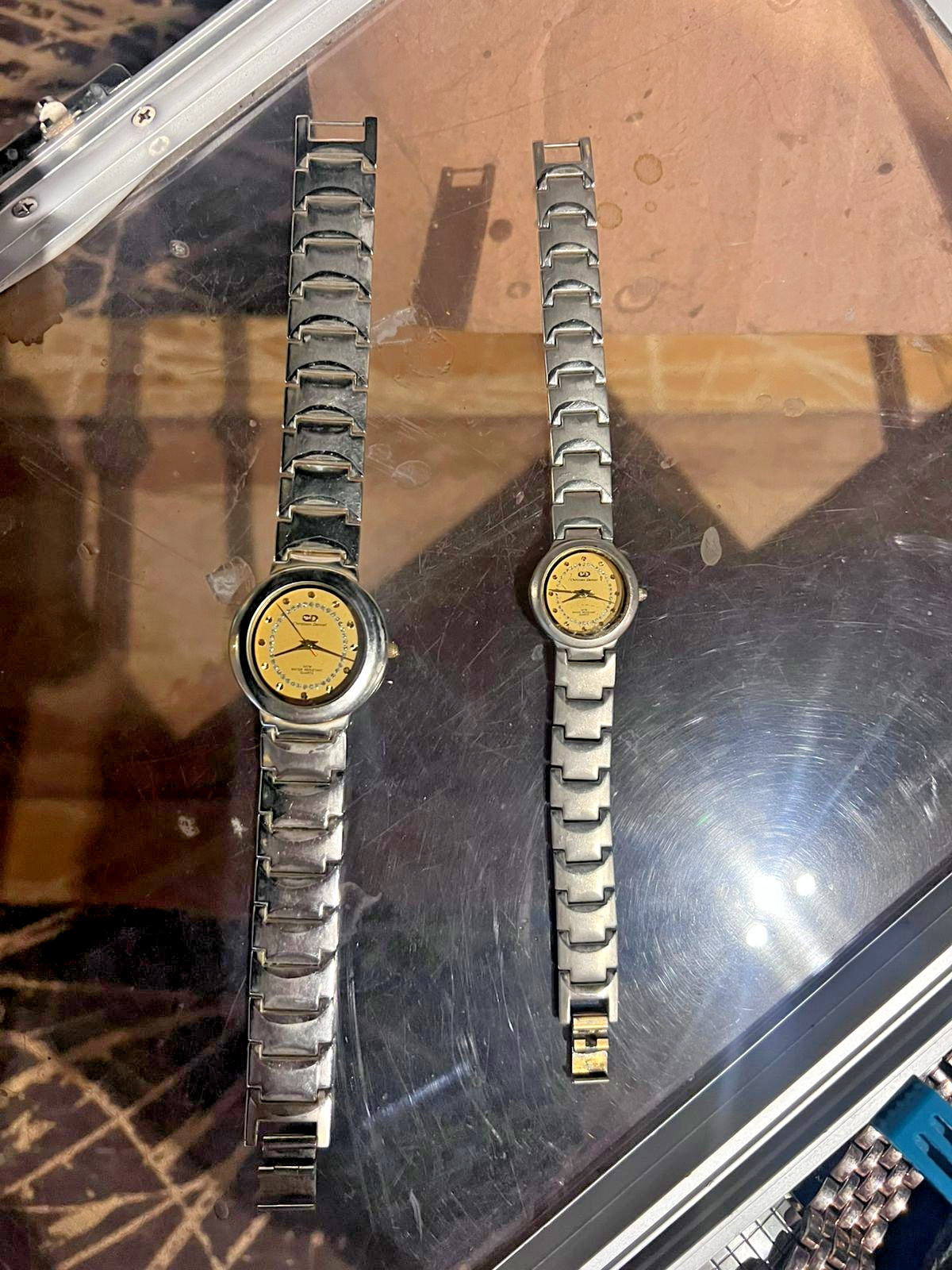 Christian Daniel Swiss Quartz His & Hers Couple Watch Set Gold Dial Gift