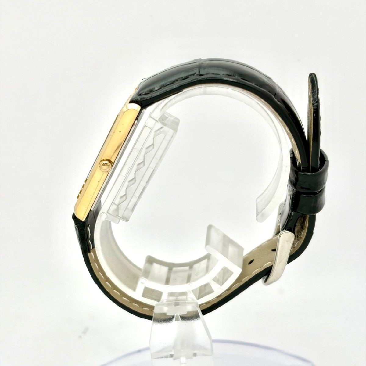 New battery SEIKO men’s wristwatch gold rectangular 5Y30 5069 7N3832 new belt