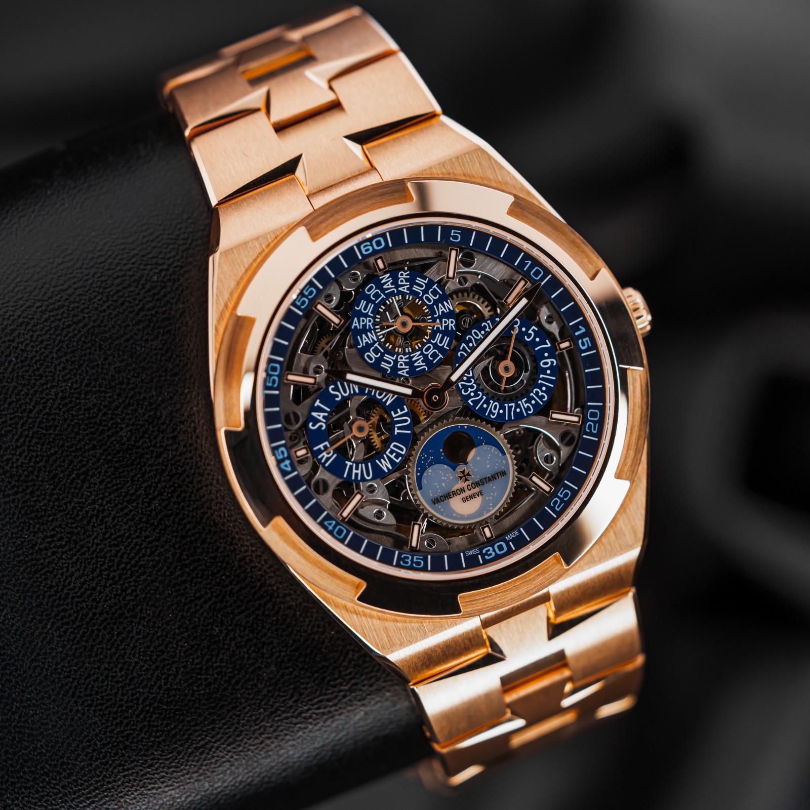Vacheron Constantin Overseas Dual Time Skeleton Rose Gold 4300V/120R-B642 B&P