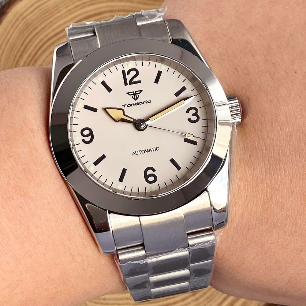 Tandorio 36mm/39mm Explorer Style Sapphire Automatic Men Watch NH35 Glide Clasp