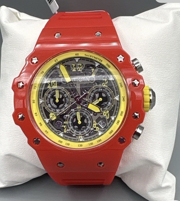 Invicta Racing Vaulthan Men’s Chronograph Watch 44mm Red Silicone Band 🔥 69659