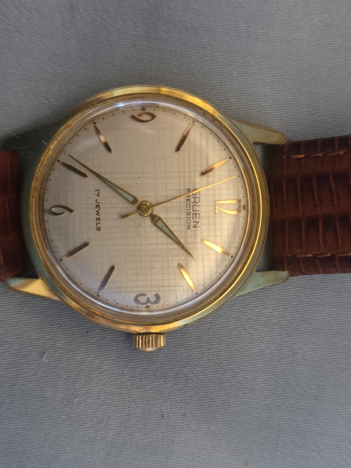 Gruen precision Linen Dial Wind Up Watch Vintage