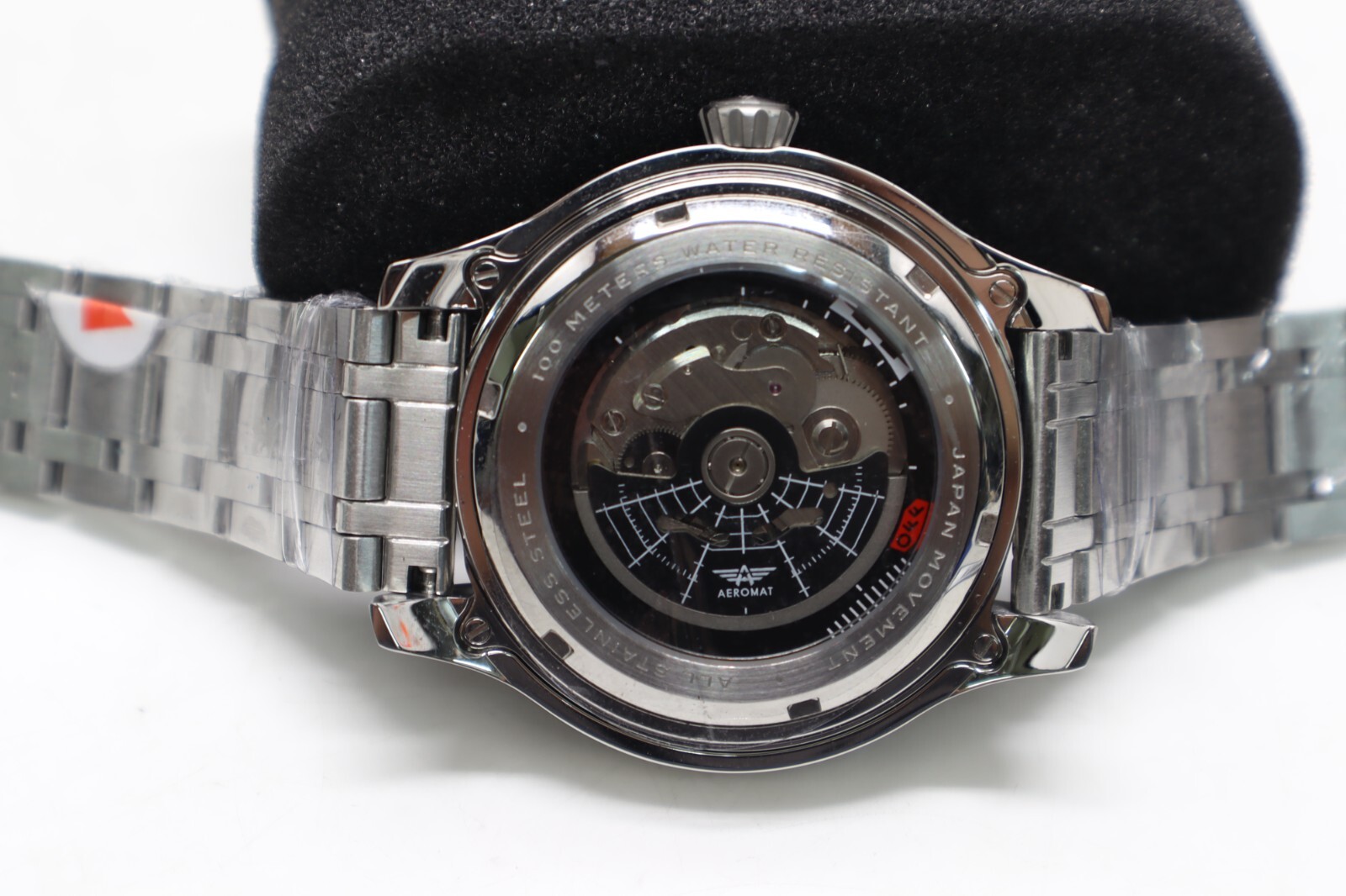 Aeromatic Pilot Beluga Jet Black Automatic Stainless Steel Mens Watch New In Box