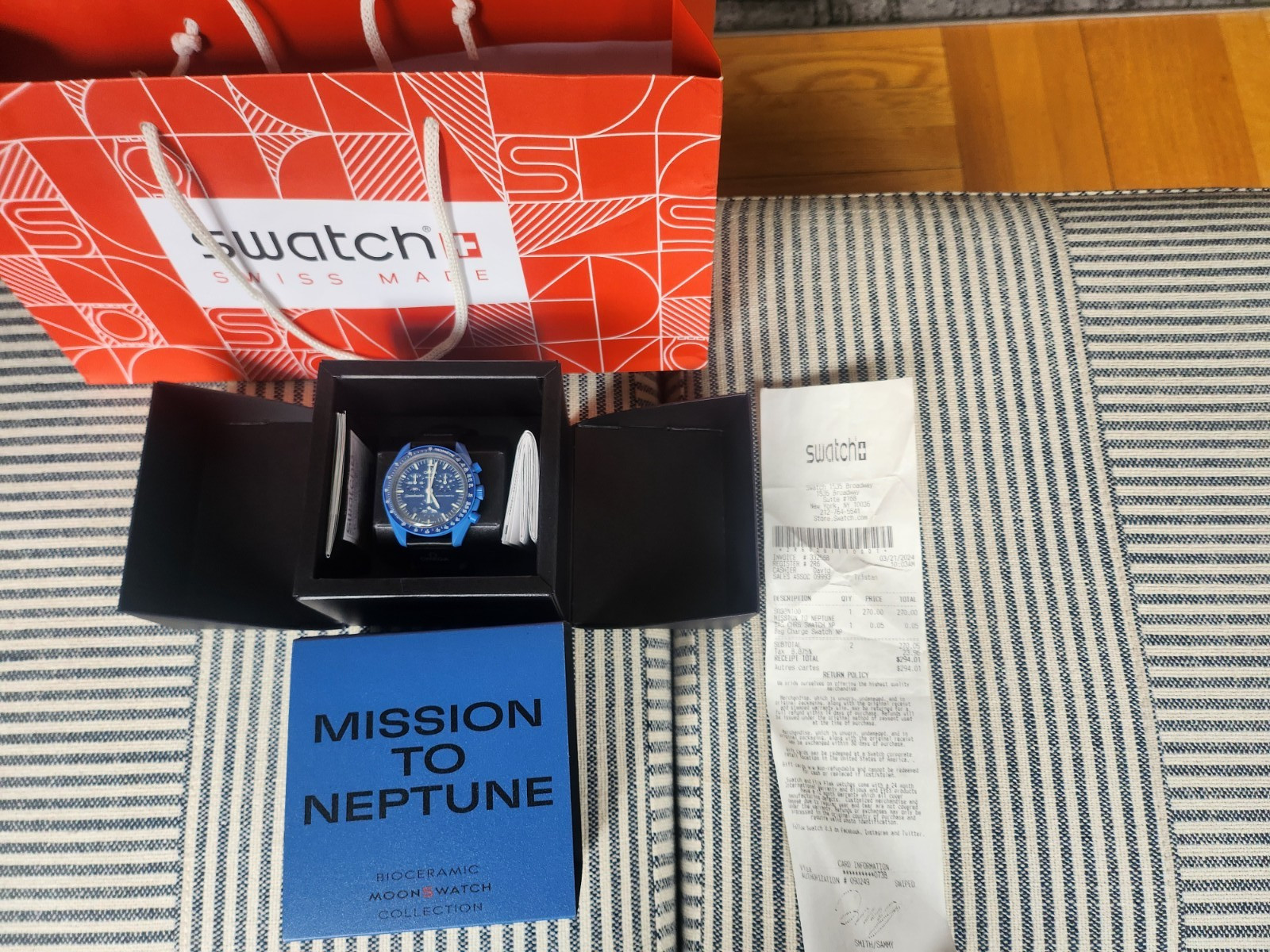 OMEGA X SWATCH SpeedMaster MoonSwatch MISSION TO NEPTUNE 42mm NEW! TAGS! PAPERS!