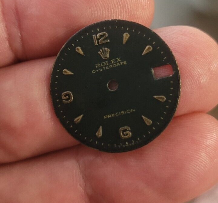 Vintage rare Rolex midsize oysterdate precision black model 6466 dial 24.2 mm