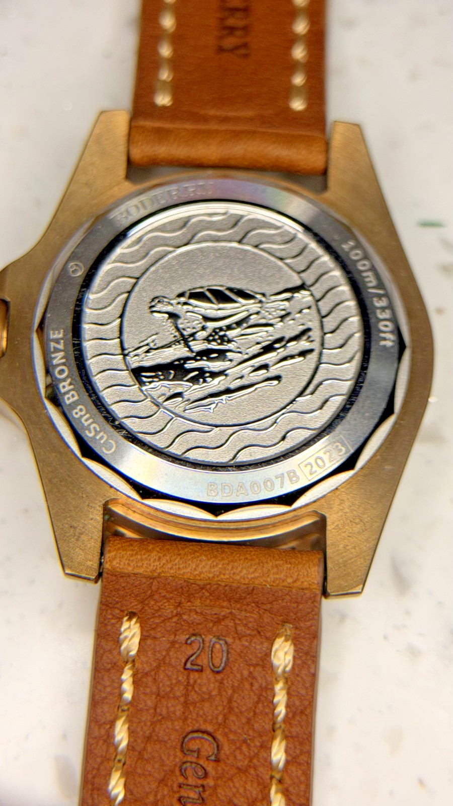 Boderry Sea Turtle BDA007B Bronze Automatic Diver 100m Brown Dial Watch