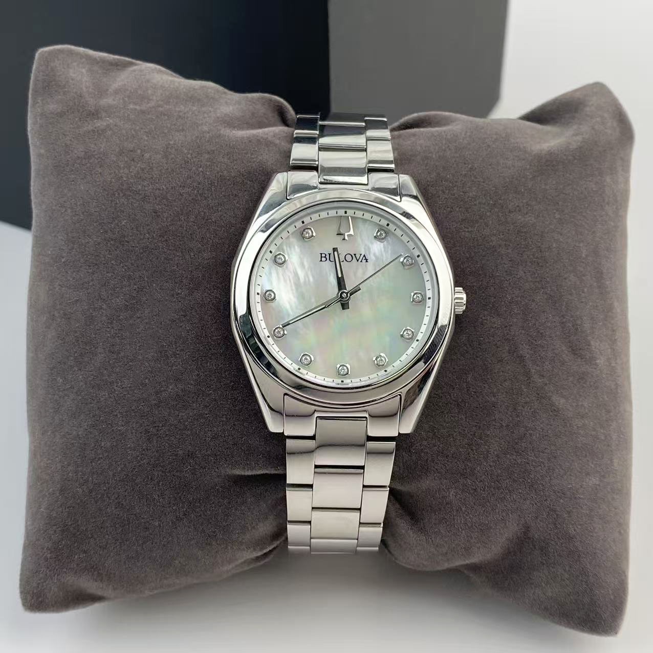Bulova Surveyor Women’s Quartz Watch Mother of Pearl Dial Stainless Steel 96P228