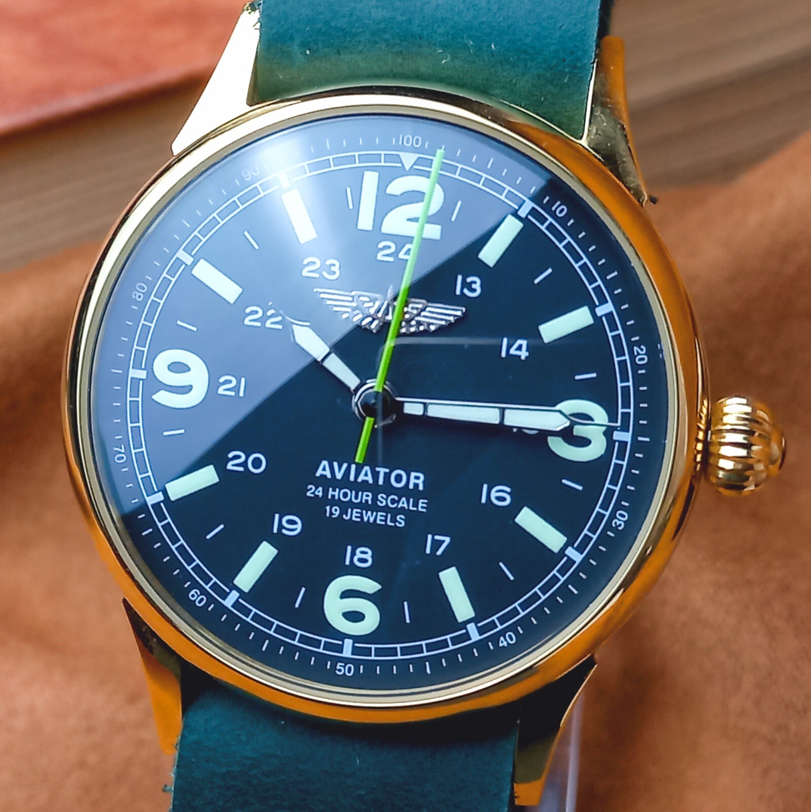 Soviet Watch Raketa Aviator Vintage Men’s Wristwatch 19 Jewels Serviced