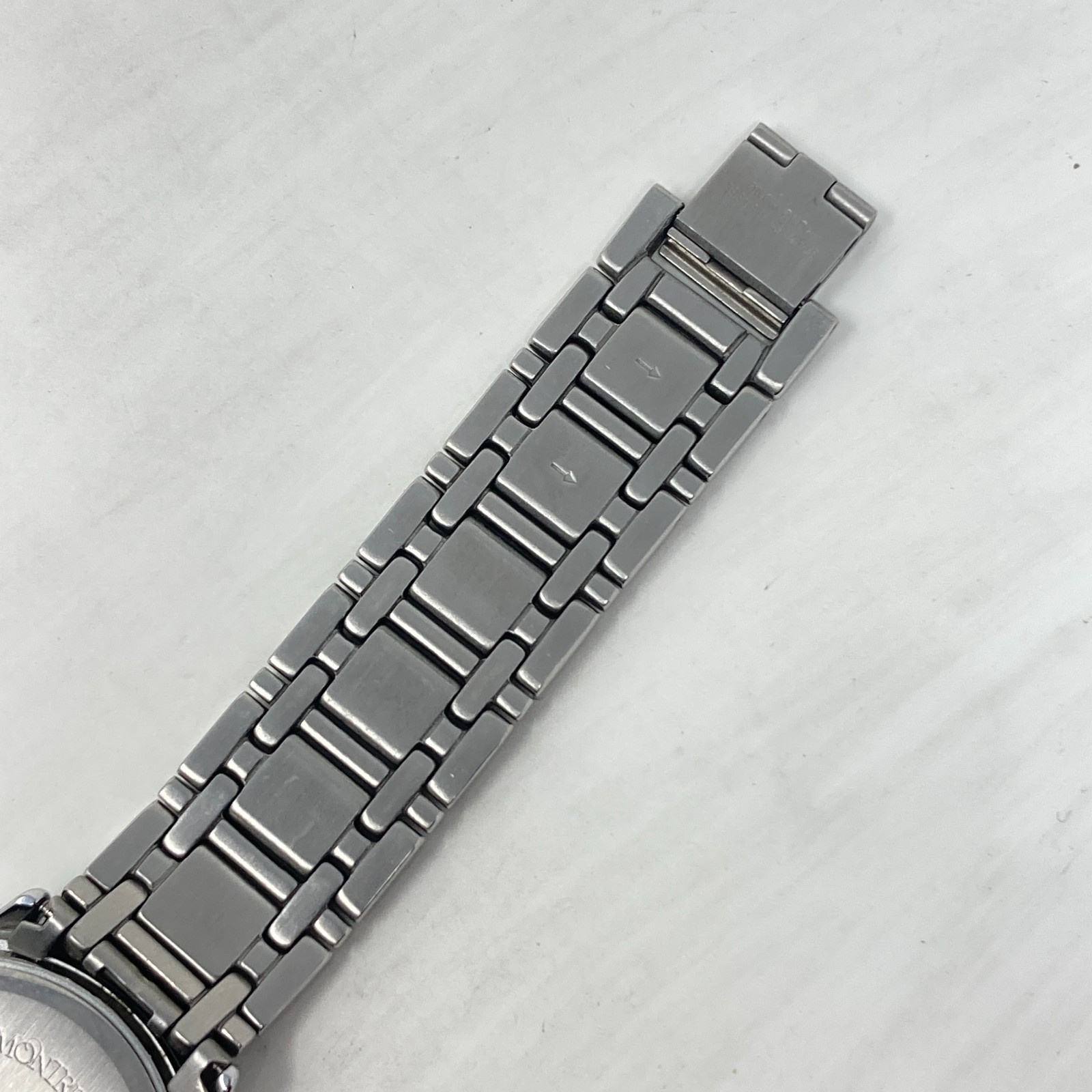 Vintage Montreux Watch Men Silver Tone 34mm Brushed Minimal New Battery 7.25″