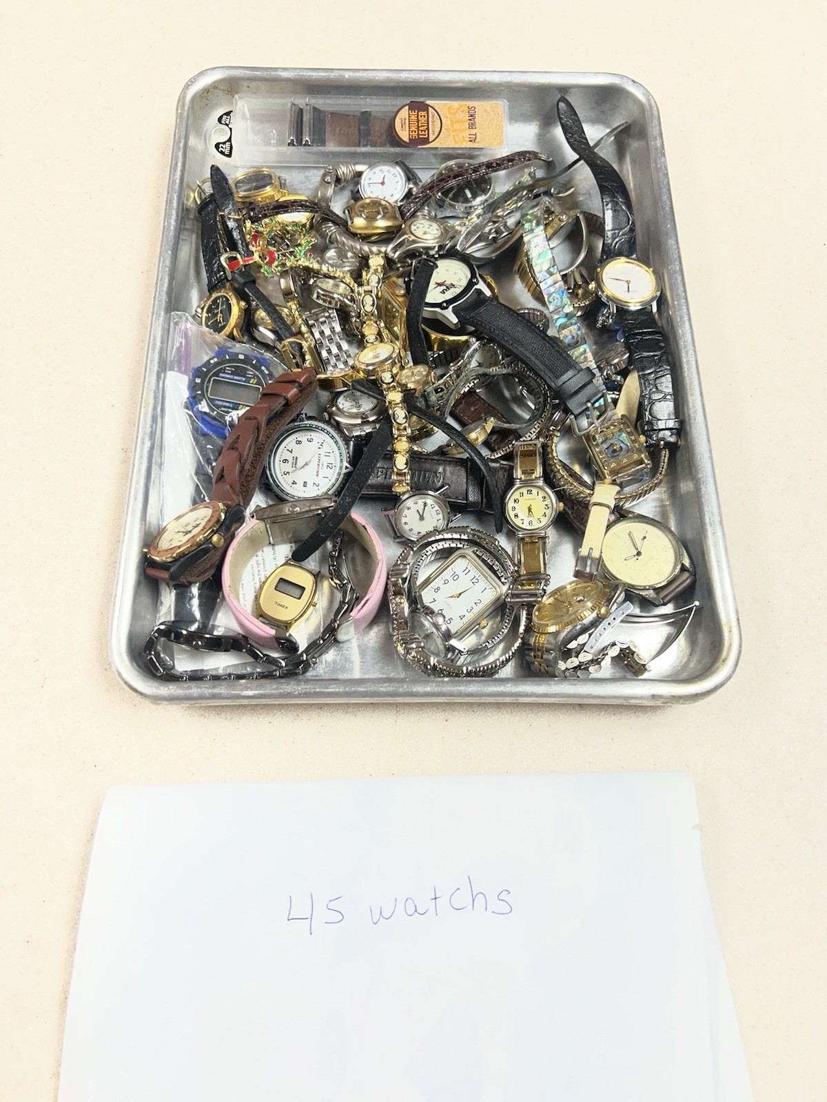 Lot of 45 Vintage & Modern Wristwatches Timex Caravelle.