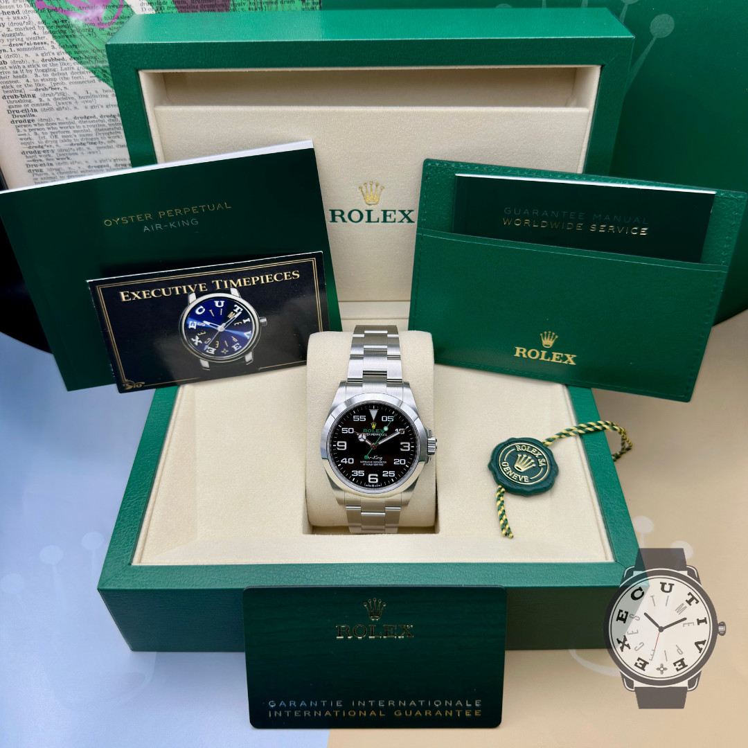 New 7/2026 Rolex Air-King 126900 Silver Oyster Bracelet 40mm Black Dial Unworn