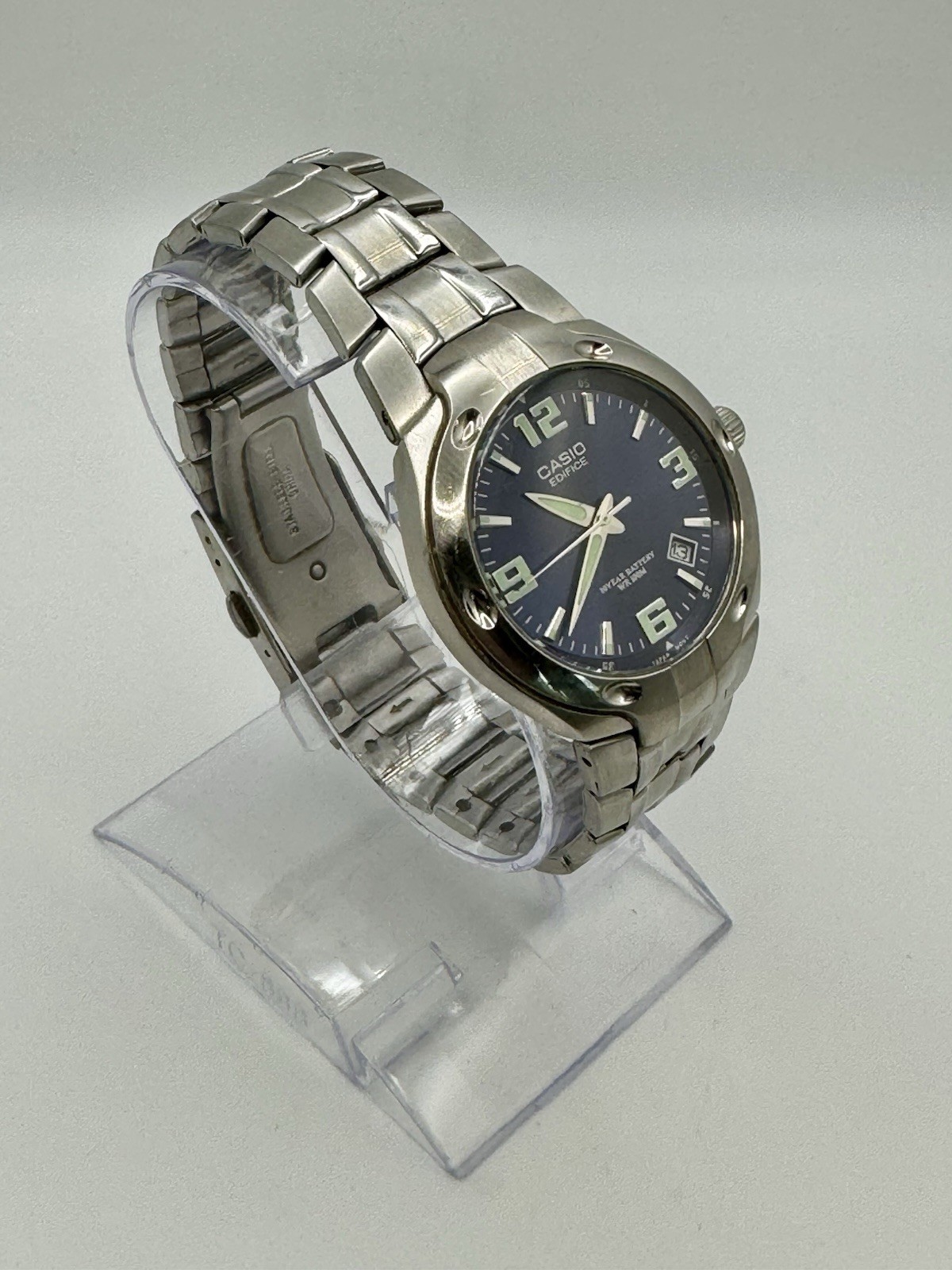 Casio Edifice 2719 EF-108 Analog Blue Dial S-Steel Bracelet 10 Bar Wrist Watch