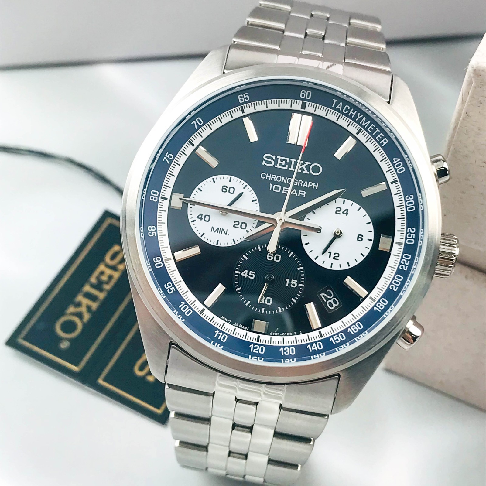 Seiko Essentials SSB427 Motorsports Chrono Quartz Blue Dial Men’s Watch 41.5 mm