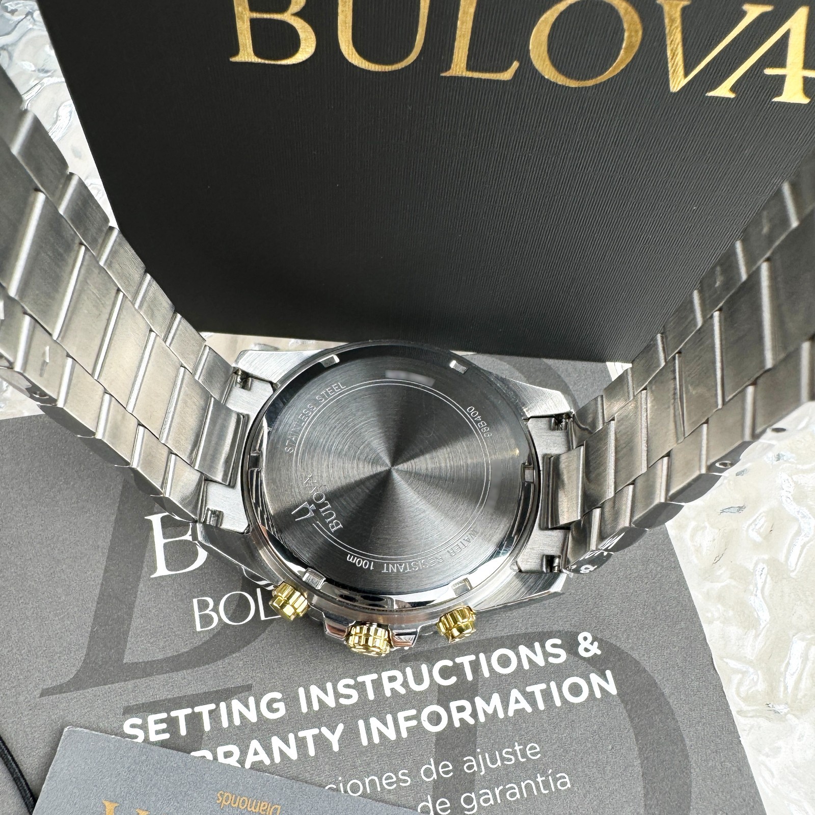Bulova Marine Star Quartz Two-Tone Stainless Steel Blue Dial Men’s Watch 98B400