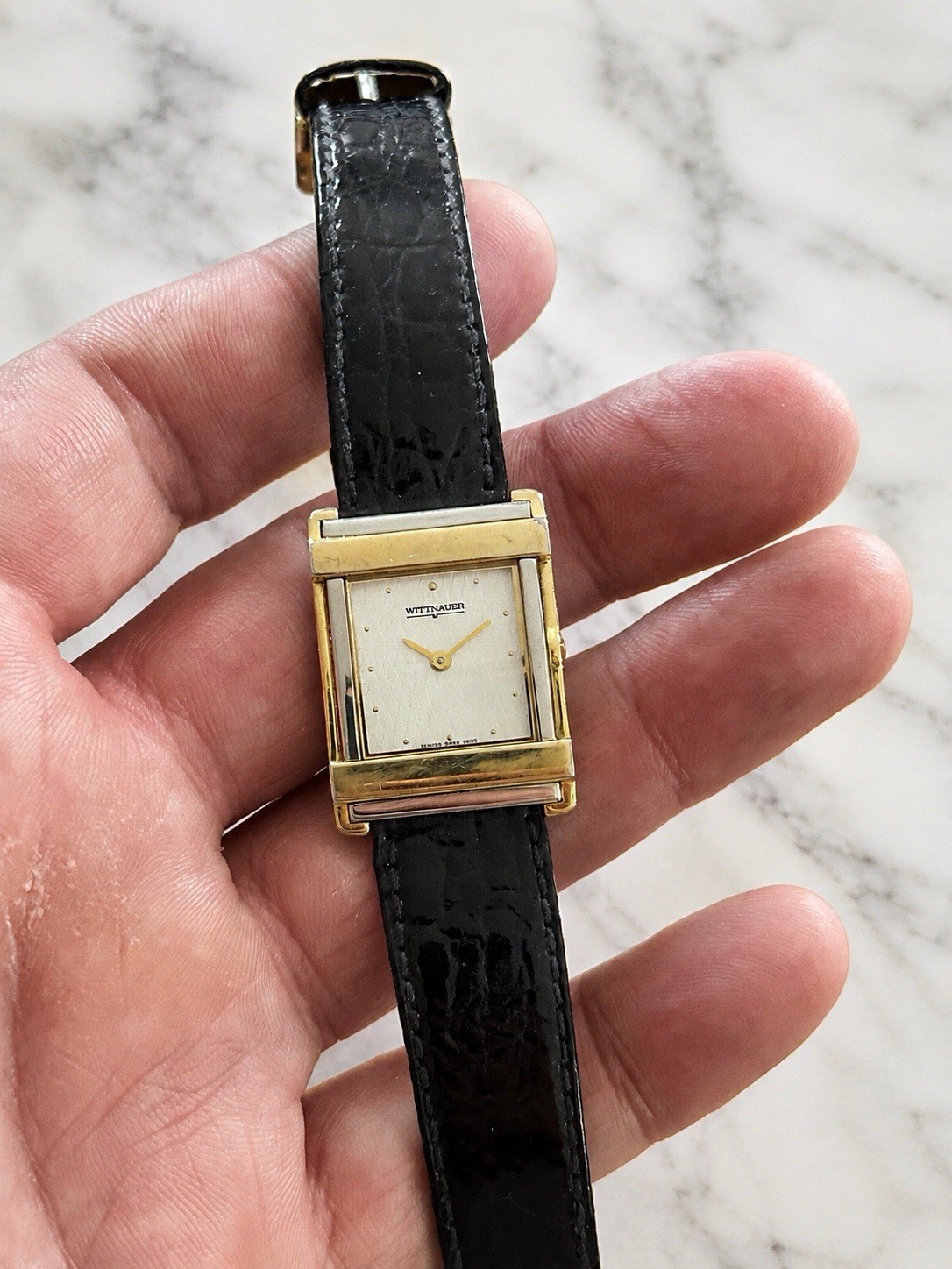 😍 RUNS GREAT! NRMT Vintage 1980s Swiss WITTNAUER LONGINES Quartz Tank Watch 😍