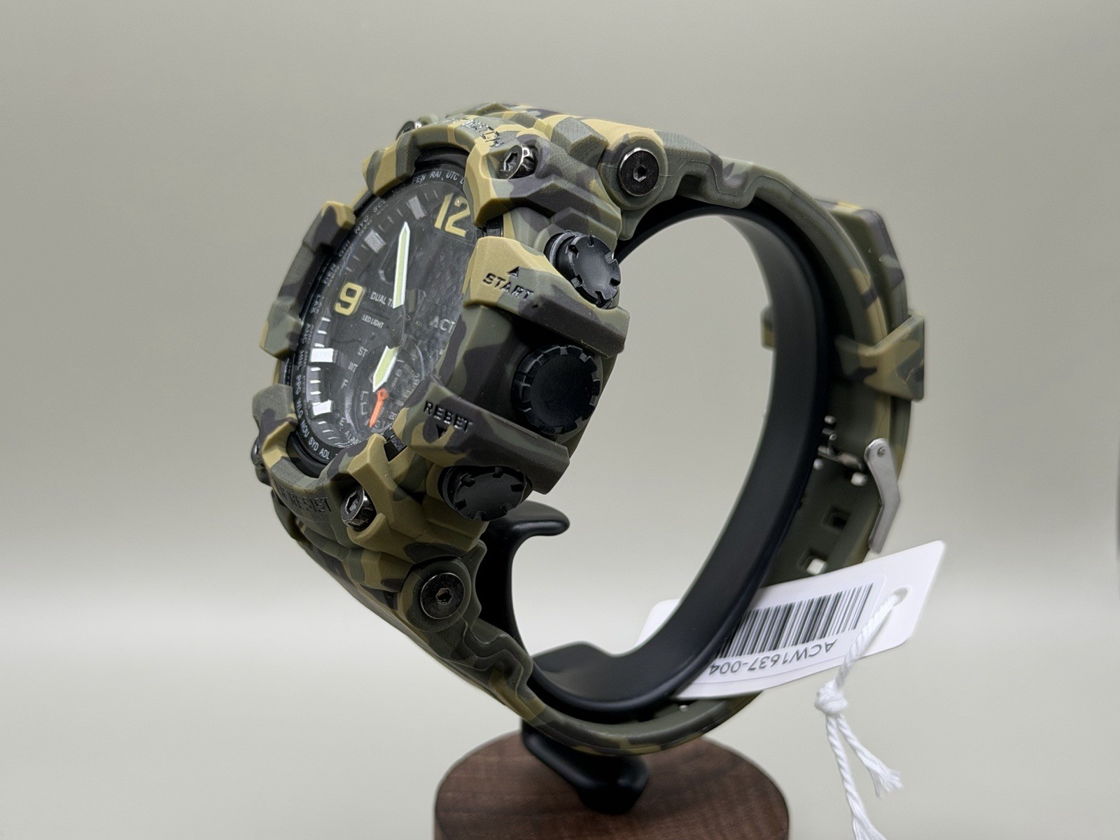 Activa X BlackOps Tactical Camo Watch 56mm Oversized Military Style Green Camo