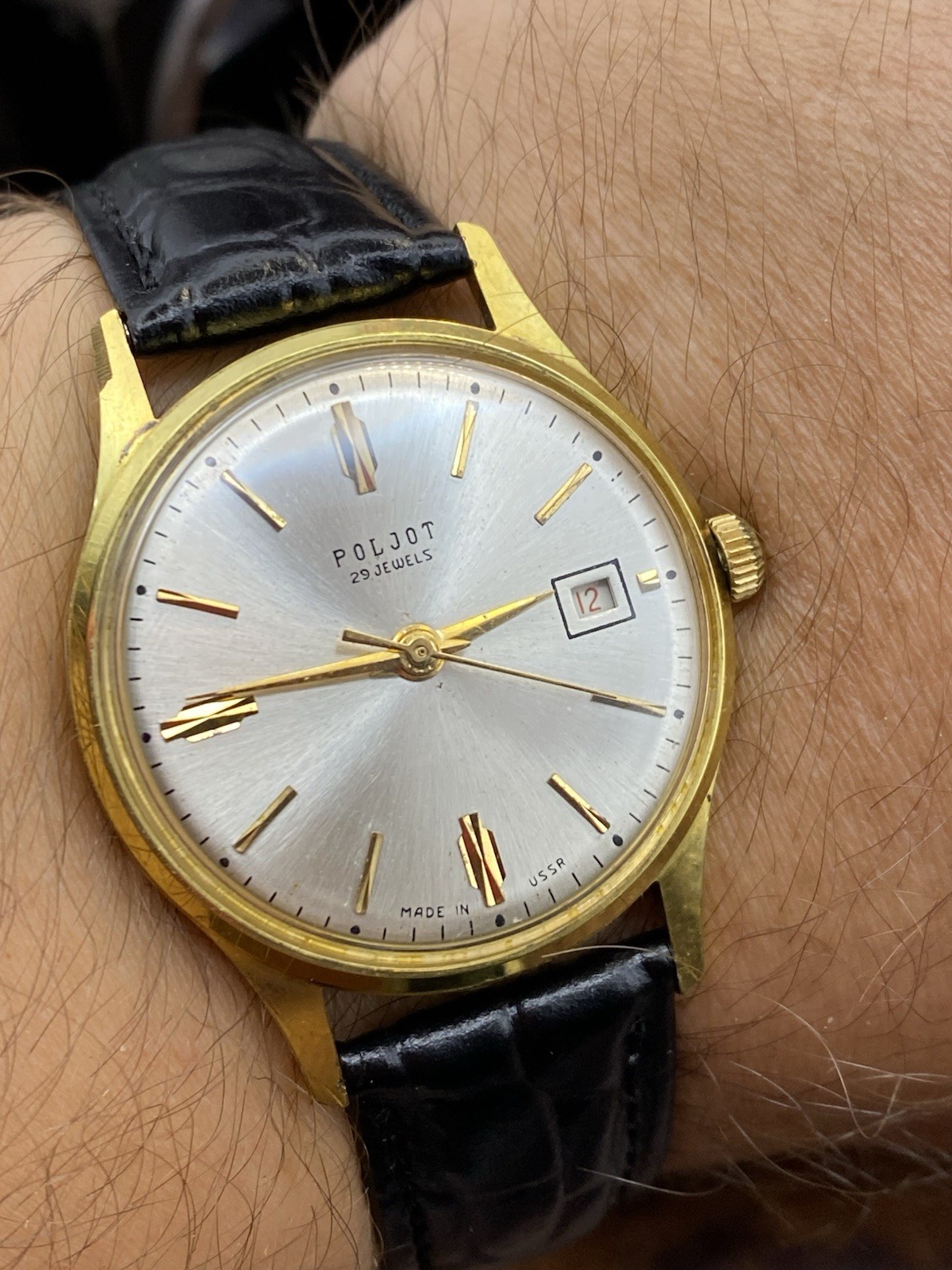 1960s POLJOT DE LUXE AUTOMATIC 29 JEWELS 1MChZ vintage USSR Soviet watch #9538