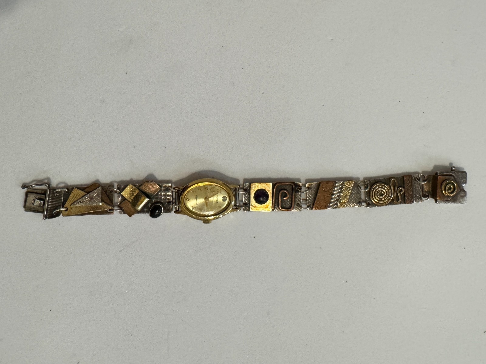 Handcrafted Women’s Artist Watchband with Timex Diamond Quartz Analog Face