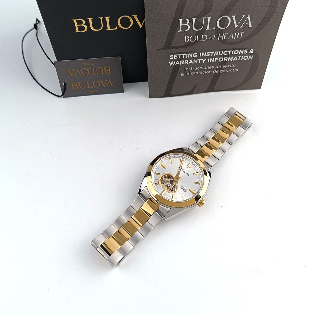 Men’s Bulova Surveyor 98A284 Silver-Gold Dial Two-Tone Stainless Automatic Watch