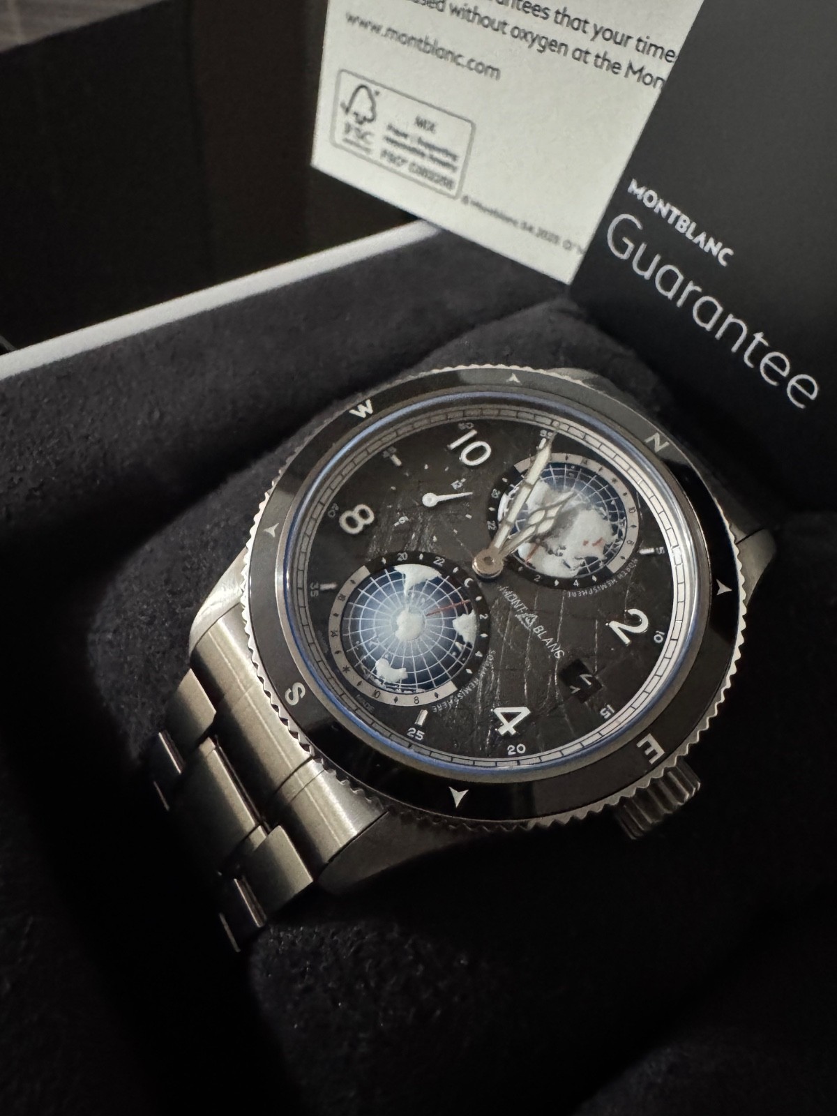 Montblanc 1858 Geosphere 0 Oxygen 8000 Titanium 42mm Full Set Box & Papers Mint