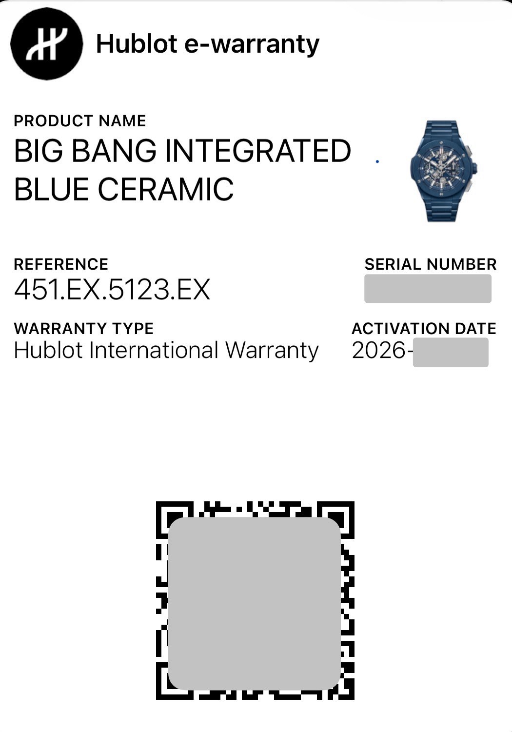 Hublot Big Bang Integrated Blue Ceramic 42mm Integral Unworn LNIB 451.EX.5123.EX